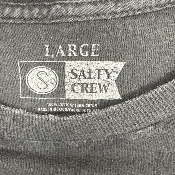 Salty Crew Black Short Sleeve Tee with Gold Emblem - Picture 2 of 5